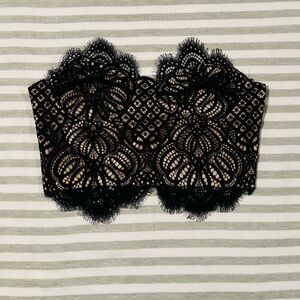 New Black Lace Strapless Top